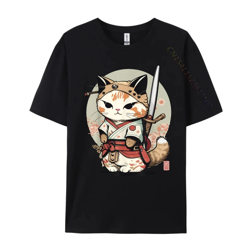 Ukiyo-E Shinobi Cat Anime T-Shirt