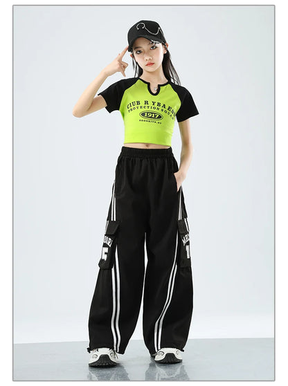 Teens Streetwear Tops Cargo Pants Set