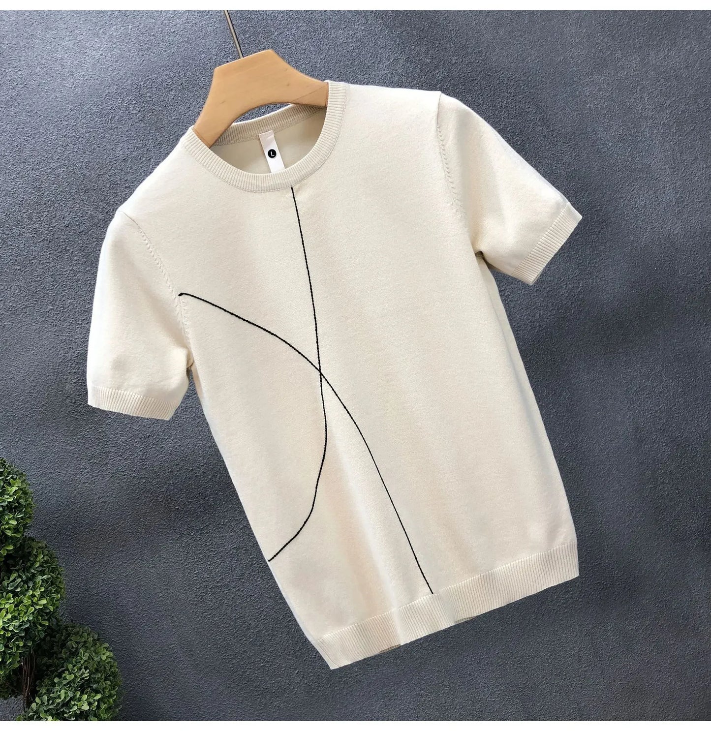 Slim Fit Ice Silk Knitted High Quality Cotton Shirt