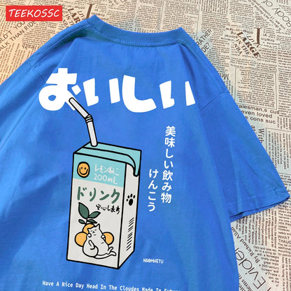 Japanese Oversized Women Men Loose Casual Tee