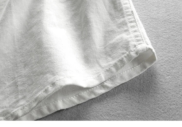Japanese Linen Cotton Stand Collar Shirt