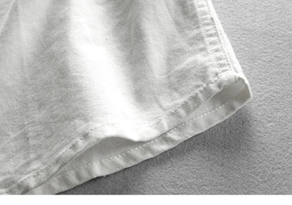 Japanese Linen Cotton Stand Collar Shirt