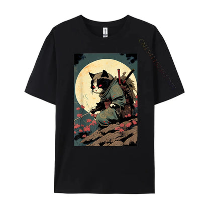 Ukiyo-E Shinobi Cat Anime T-Shirt