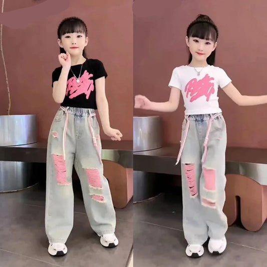 Sreetwear Outfits Drawstring Pants Tees Set