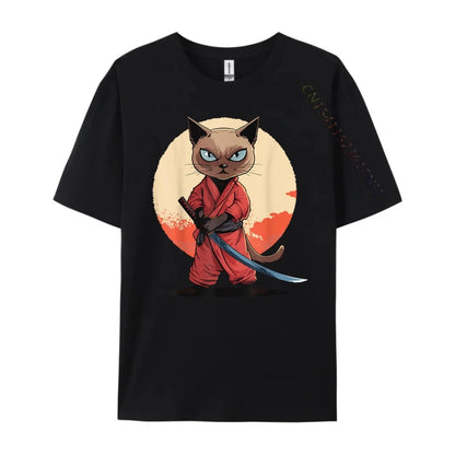 Japanese Shinobi Cat Bushi Graphic Tee