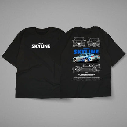 Loose Fit Cotton Car Print T-shirt