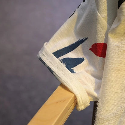 Graffiti Men's 100℅ Cotton T-Shirt Break Hole Tops