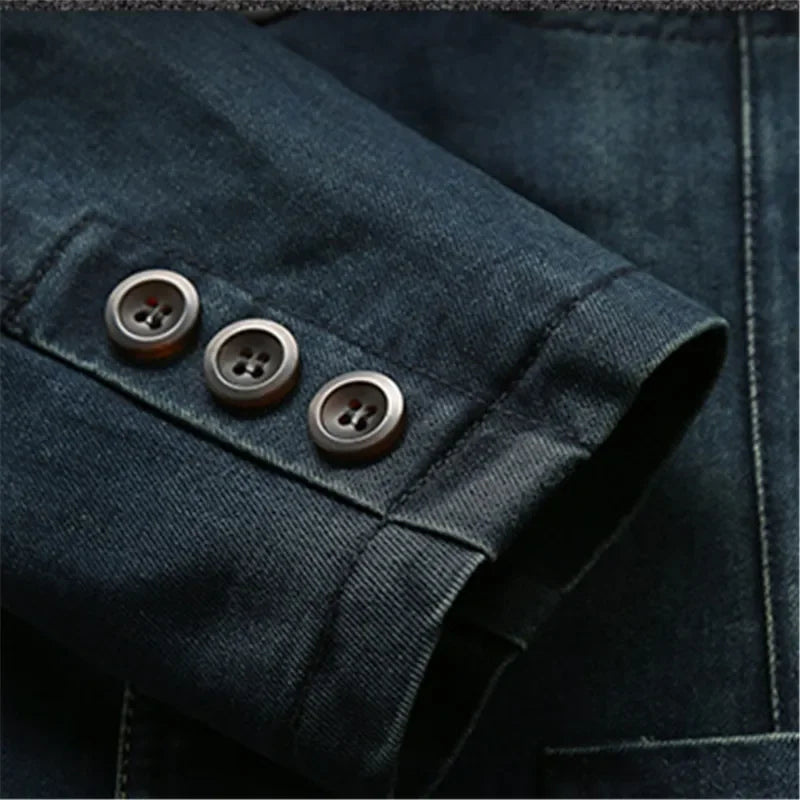 Men’s Denim Blazer Vintage Cotton Jacket