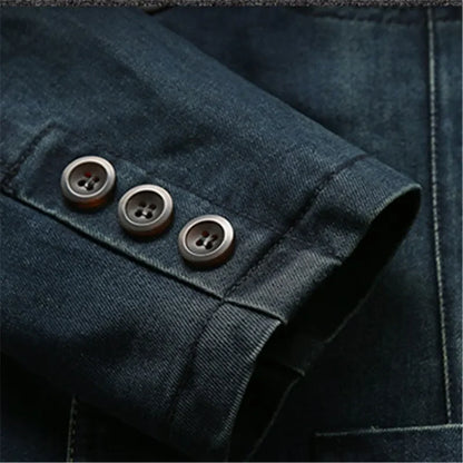 Men’s Denim Blazer Vintage Cotton Jacket
