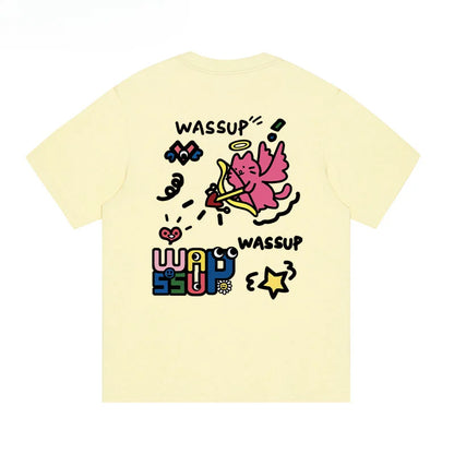 Harajuku Style Watercolor Print Summer Tee