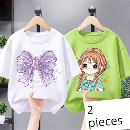 Girl Short Sleeve Leisure 2 Pieces