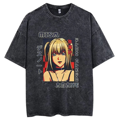 Vintage Washed Hip Hop Anime Tee