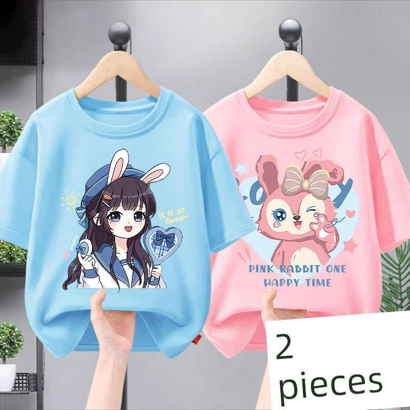 Girl Short Sleeve Leisure 2 Pieces