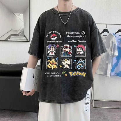 Y2K Style Pokemon Gengar Oversized Shirt