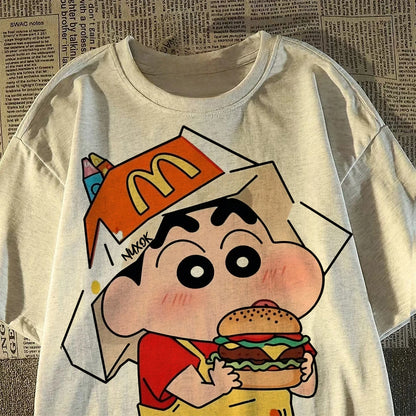 Cotton Japanese Hamburger Graphic Youth