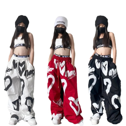 Teens Hip Hop Graffiti Shirt Pant