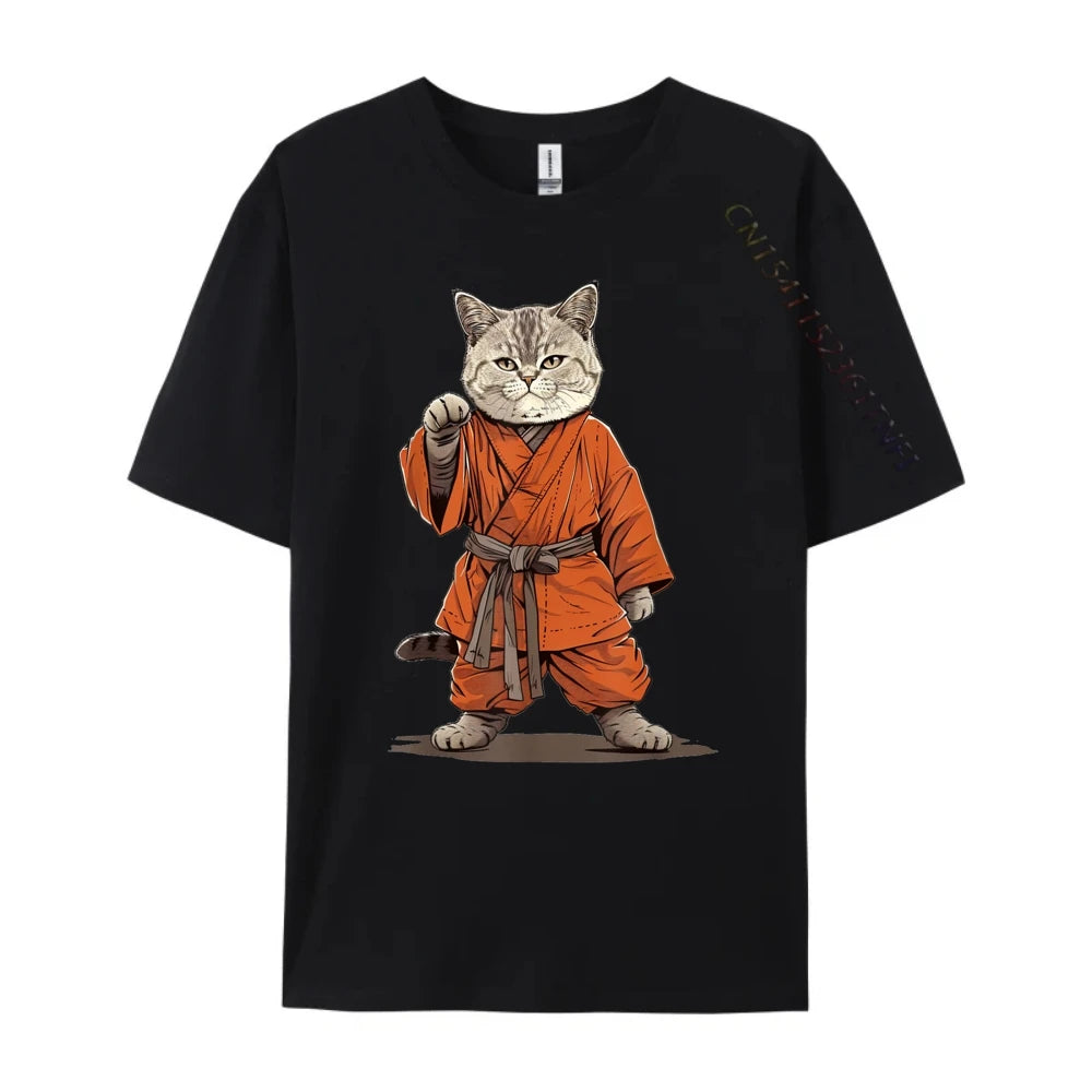 Japanese Shinobi Ukiyo-E Cat Anime T-shirt