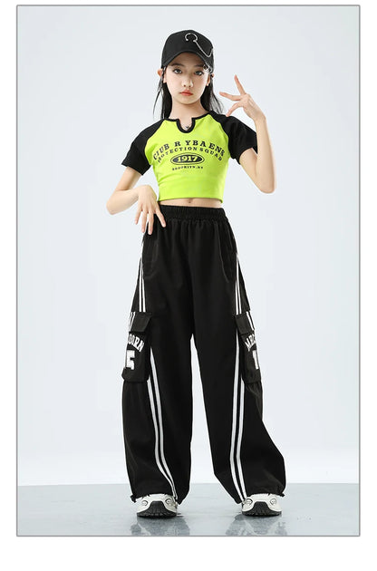 Teens Streetwear Tops Cargo Pants Set