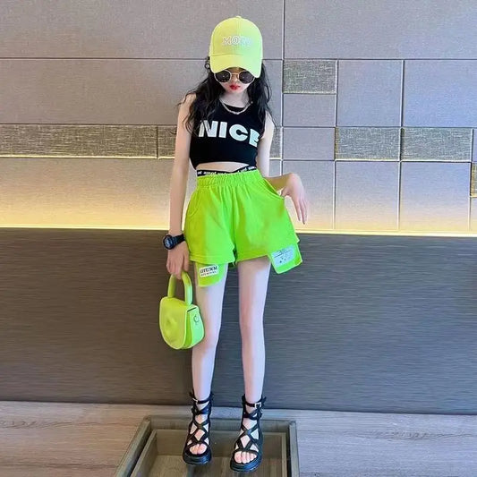 Hip-Hop Sleeveless T-Shirt Short 2PCS Set