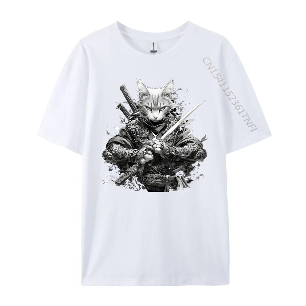 Japanese Shinobi Ukiyo-E Cat Anime T-shirt