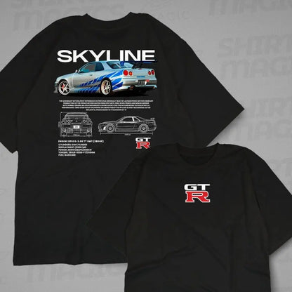 Loose Fit Cotton Car Print T-shirt