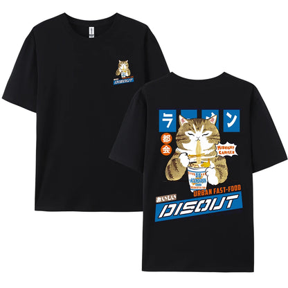 Casual Harajuku Style Cat Print Shirt
