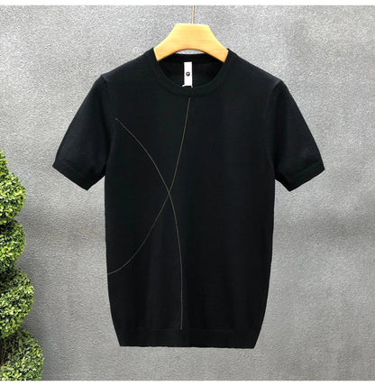 Slim Fit Ice Silk Knitted High Quality Cotton Shirt
