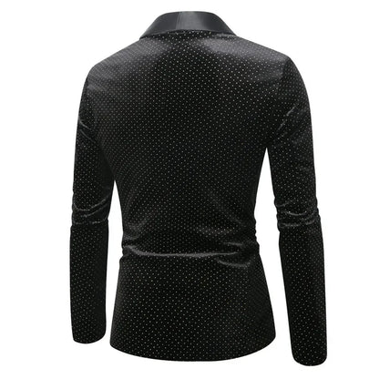 Men’s Luxury Gold Velvet Plaid Blazer
