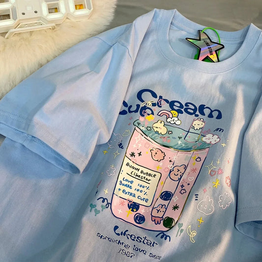 Women’s Loose Fit Cotton Printed T-Shirt