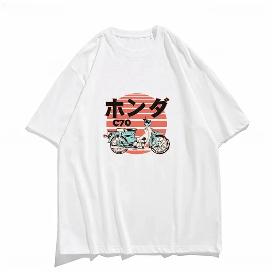 Vintage Japanese Motorcycle Printed Tee Unisex