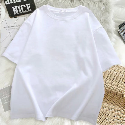 Versatile Funny Text Print Short Sleeve