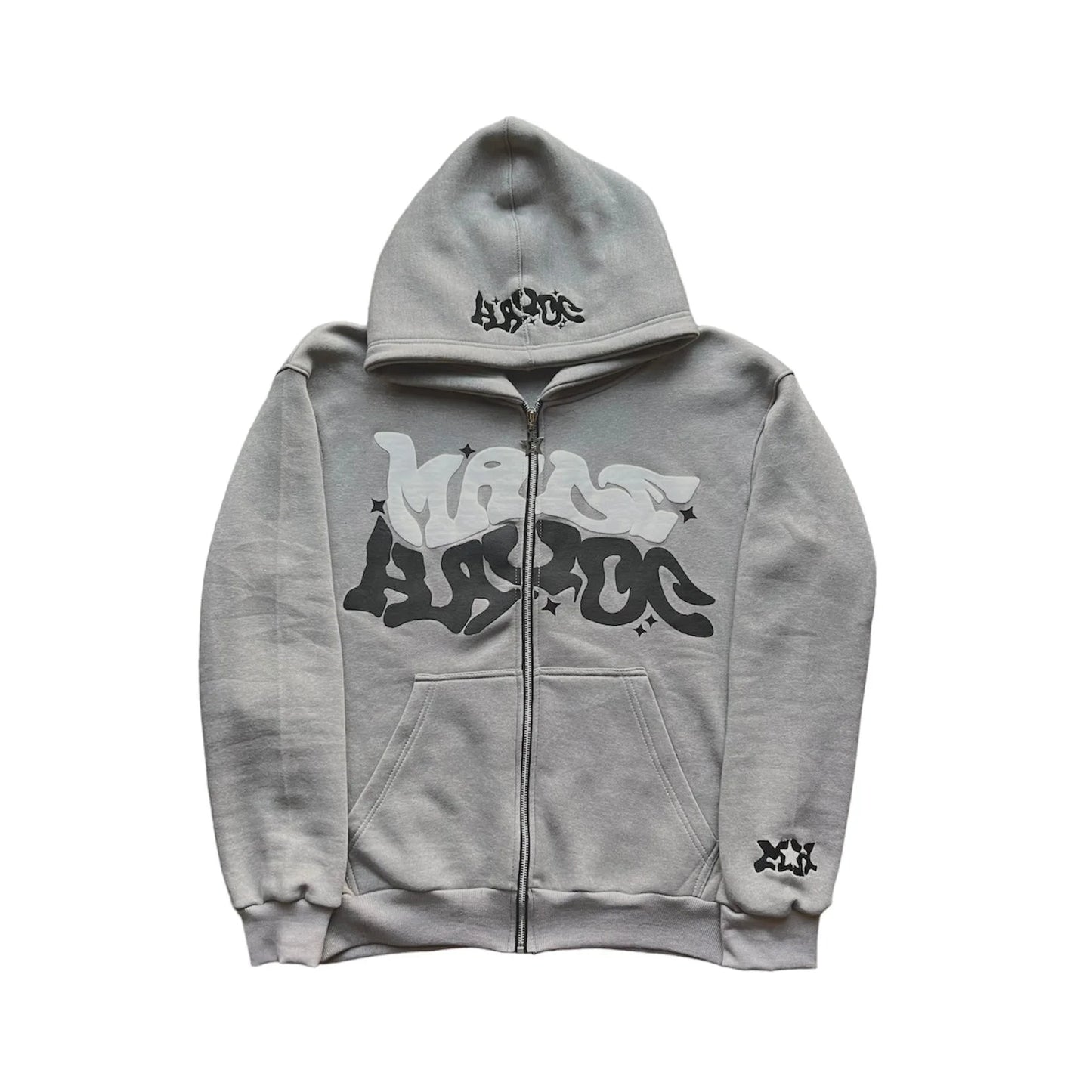 American Retro Star and Letter Printed Zipper Hoodies