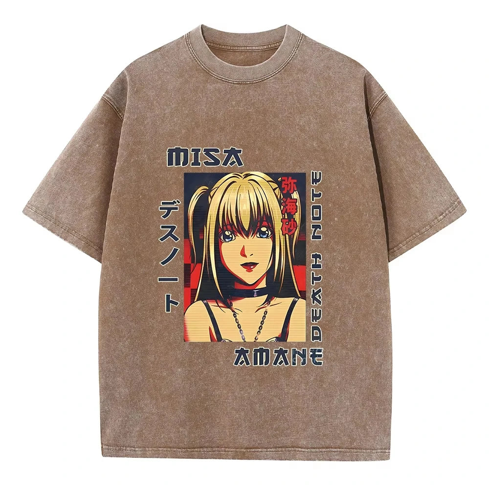 Vintage Washed Hip Hop Anime Tee
