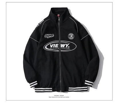 Streetwear Bomber Jacket Japanese College Style