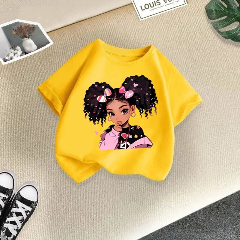 Girls' Short Sleeves Printed T-Shirts