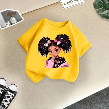 Girls' Short Sleeves Printed T-Shirts