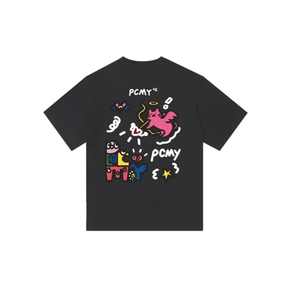 Trendy Summer Couple’s Cat Graphic Shirt