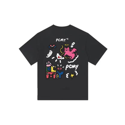Trendy Summer Couple’s Cat Graphic Shirt
