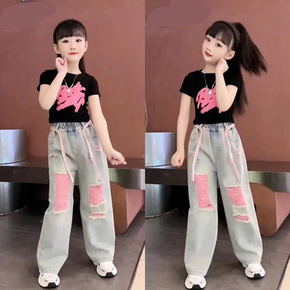 Sreetwear Outfits Drawstring Pants Tees Set