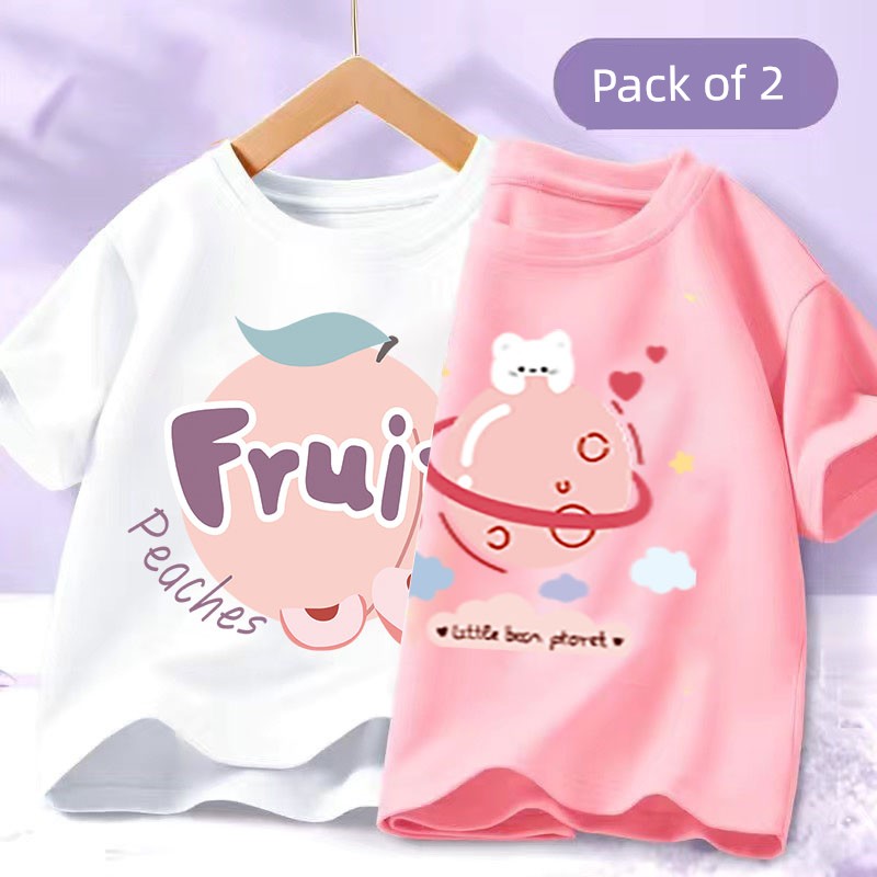 Girl Short Sleeve T-Shirts Pure Cotton