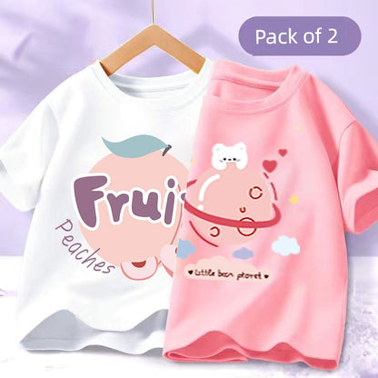 Girl Short Sleeve T-Shirts Pure Cotton