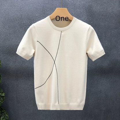 Slim Fit Ice Silk Knitted High Quality Cotton Shirt