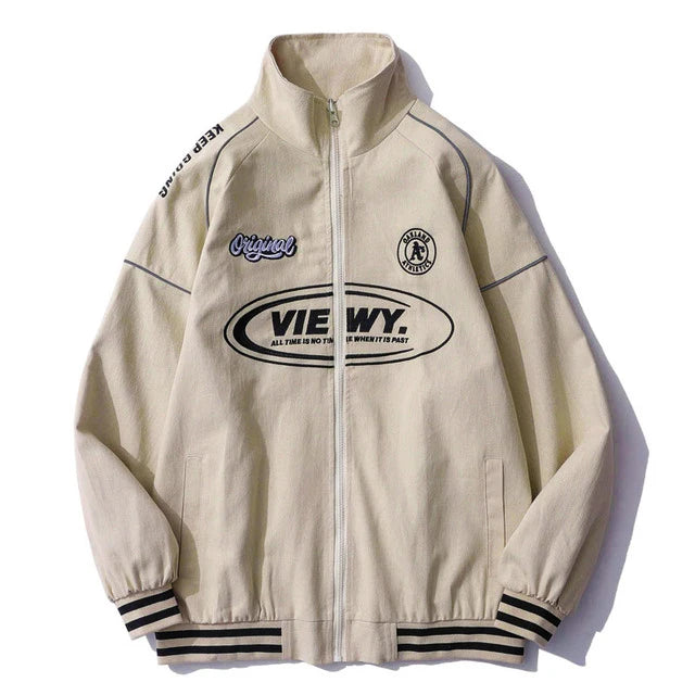 Streetwear Bomber Jacket Japanese College Style