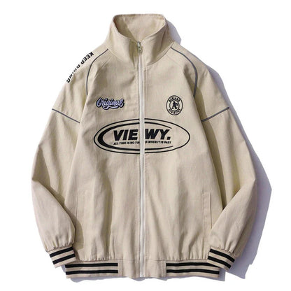 Streetwear Bomber Jacket Japanese College Style