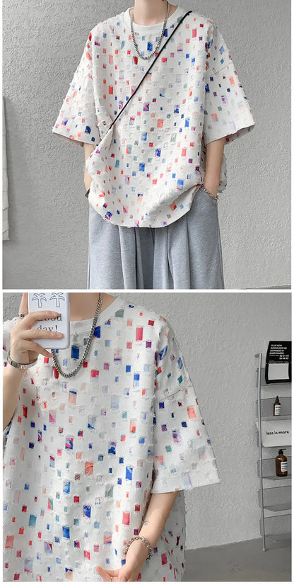 Fashion Oversized Plaid Streetwear Loose Hollow