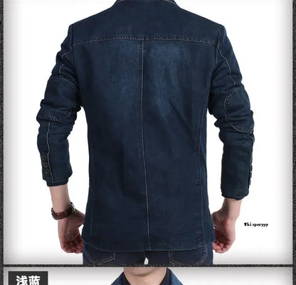Men’s Denim Blazer Vintage Cotton Jacket