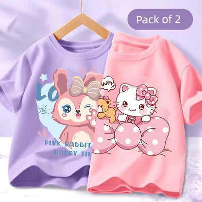 Girl Short Sleeve T-Shirts Pure Cotton