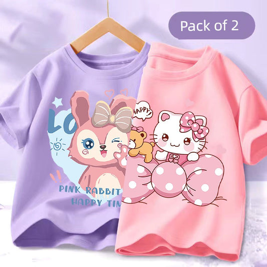 Girl Short Sleeve T-Shirts Pure Cotton