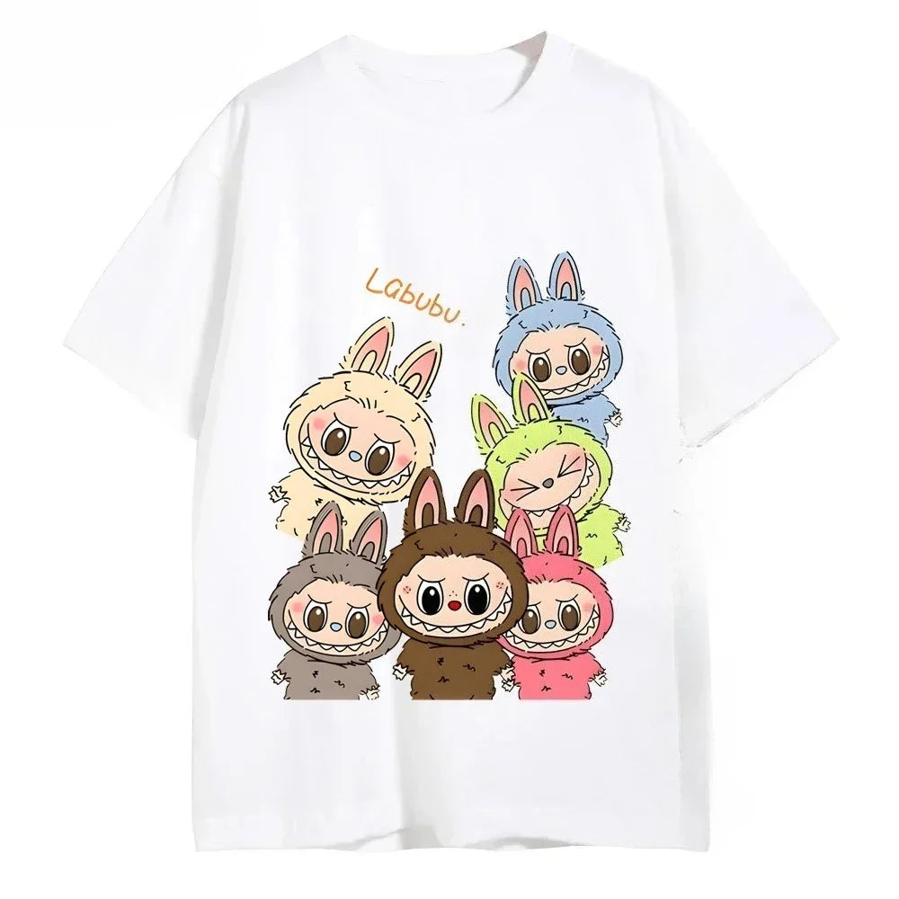 Cute Kawaii Cartoon Print Cotton Girls T-Shirts