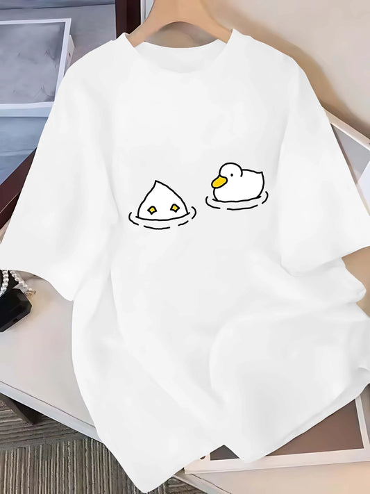 Y2K Streetwear Cozy Duck Print Shirt